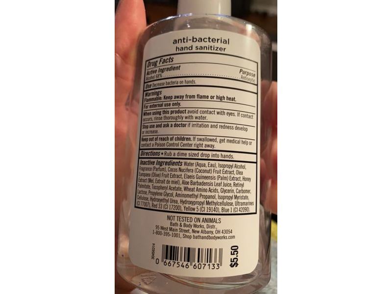 Bath & Body Works Anti-Bacterial Hand Sanitizer, Black Cherry Merlot, 7.6 fl oz/225 mL