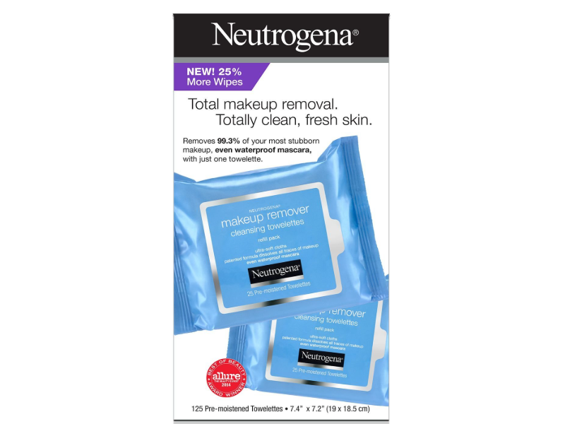 Neutrogena Makeup Remover Cleansing Towelette Refills, 125 Count