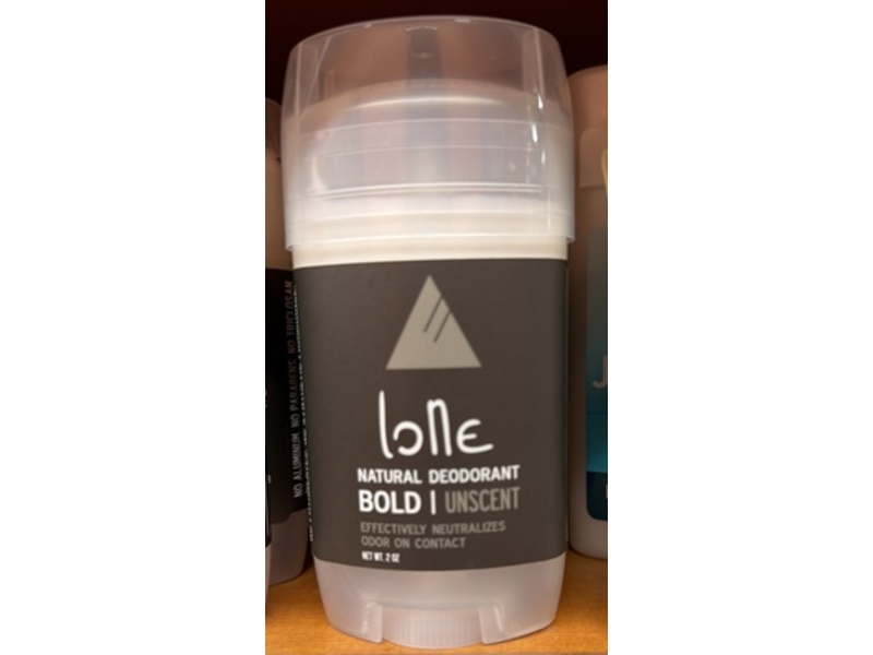Lone Natural Deodorant, Bold & Unscented, 2 oz
