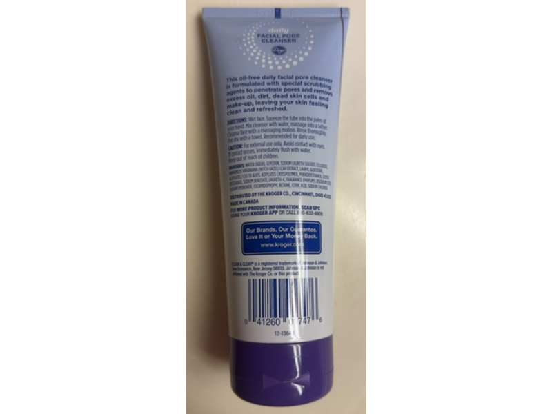 Kroger Oil Free Daily Facial Pore Cleanser, 5.5 oz/155 g