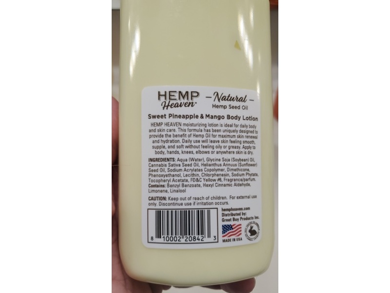 Hemp Heaven Natural Body Lotion, 12 fl oz/354 mL