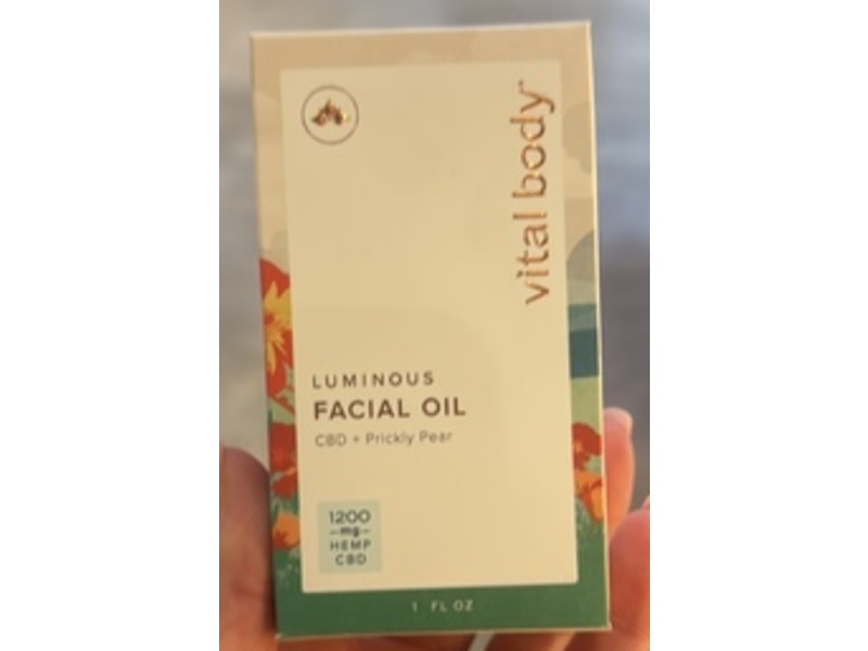 Vital Body Luminous Facial Oil, CBD + Prickly Pear, 1 fl oz