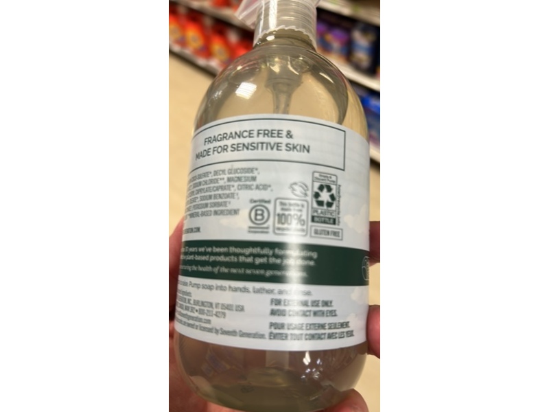 Seventh Generation Hand Wash, Free & Clean, 12 oz/354 mL