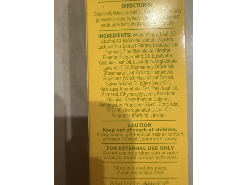 Dr. Scholl's Odor-X Foot Odor Probiotic Spray, 4 fl oz (118 mL)