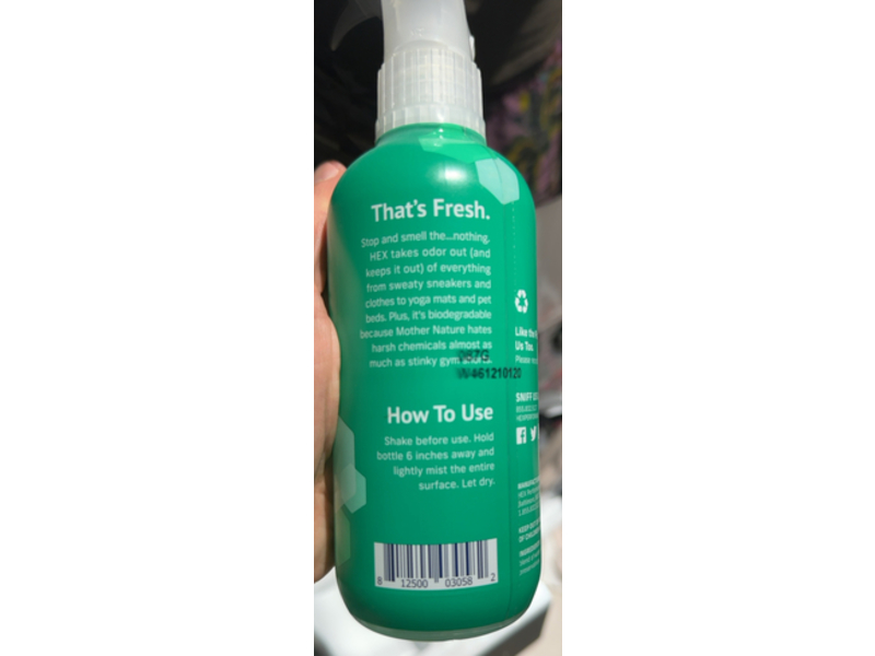 HEX Performance Deodorizing Spray, 12 fl oz/354 mL, Pack Of 2