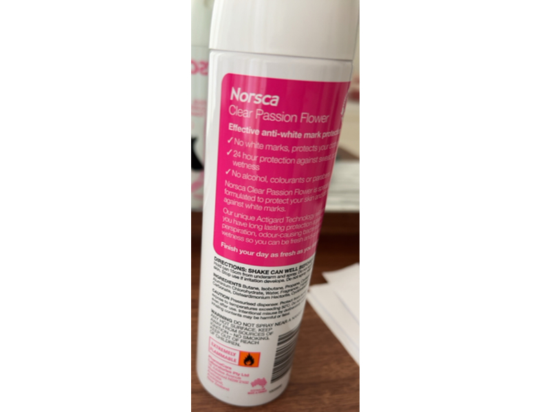 Norsca Anti White Marks Antiperspirant, Clear Passion Flower, 245 mL