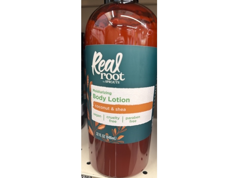 Real Root By Sprouts Moisturizing Body Lotion, Coconut & Shea, 32 fl oz/946 mL