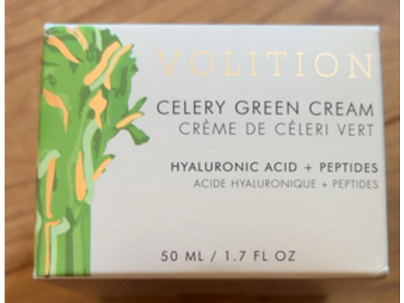 Volition Celery Green Cream, Hyaluronic Acid + Peptides, 1.7 fl oz/50 mL