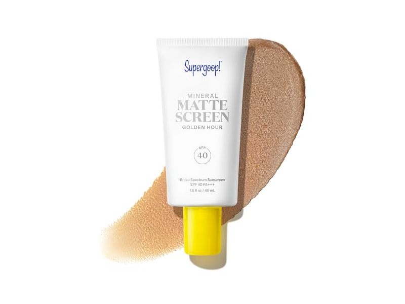 Supergoop! Mattescreen Mineral Tinted Mattifying Face Sunscreen SPF 40 PA+++, Golden Hour, 1.5 fl oz/45 mL