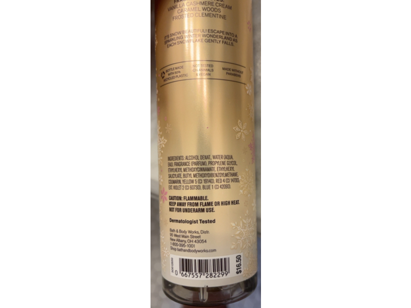 Bath & Body Works Fine Fragrance Mist, Snowflakes & Cashmere, 8 fl oz/236 mL