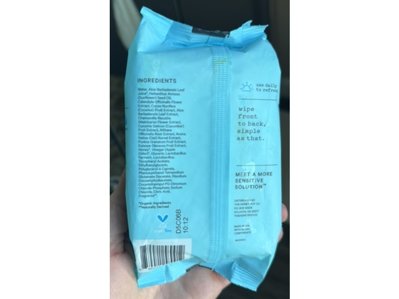 The Honey Pot Company Intimate Parts + Body + Face Wipes, Sensitive, 30 Count