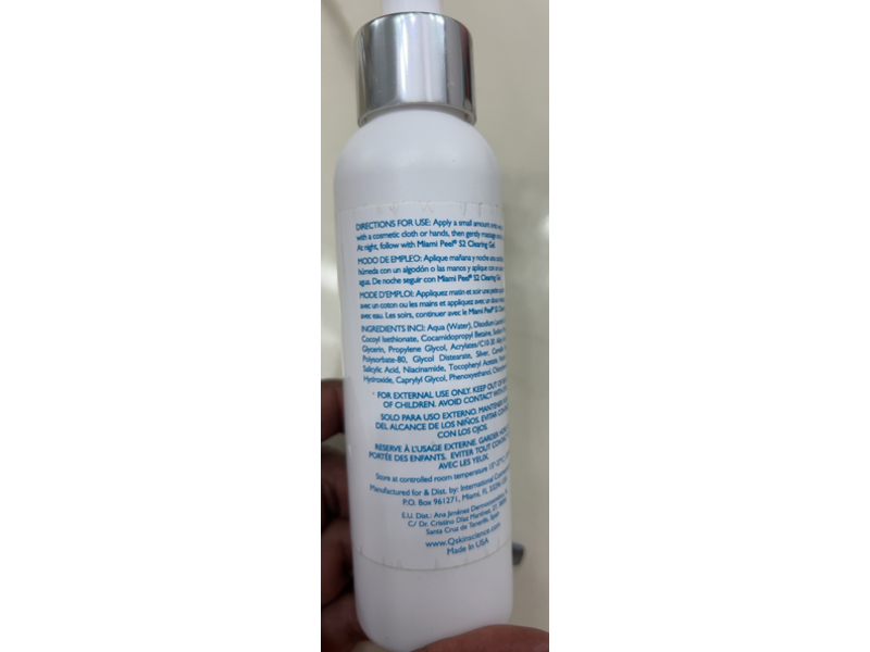 Q-Skinscience Miami Peel S2 Cleanser, 4.0 fl oz/120 mL