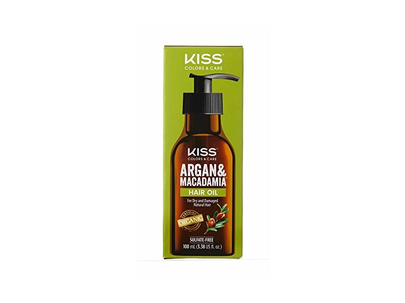 Kiss Color & Care Argan & Macadamia For Dry and Damaged Natural Hair Oil Serum and Maque Value Set