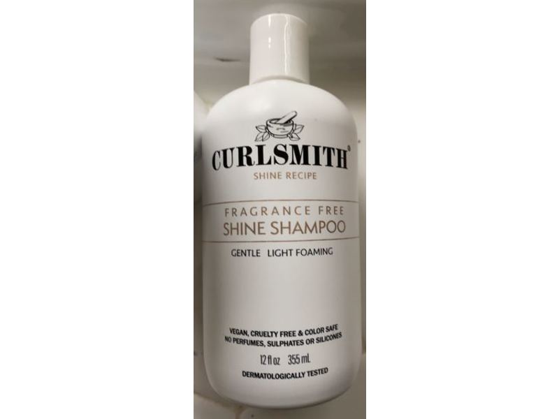 CurlSmith Fragrance Free Shine Recipe Shine Shampoo, 12 fl oz/355 mL