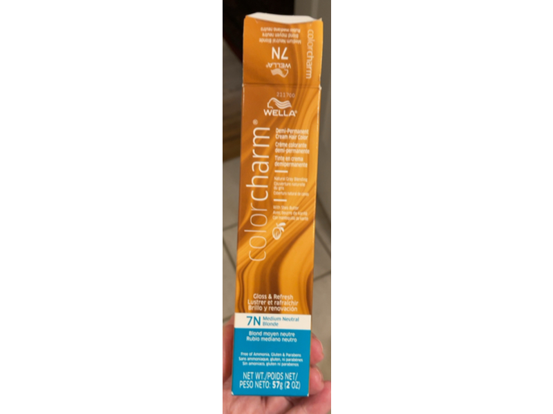 Wella Colorcharm Demi Permanent Cream Hair Color, 7N Medium Neutral Blonde, 2 oz/57 g