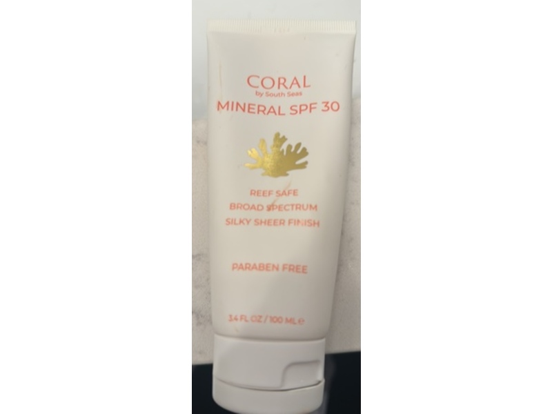 Coral By South Seas Mineral Sunscreen, SPF 30, 3.4 fl oz/100 mL