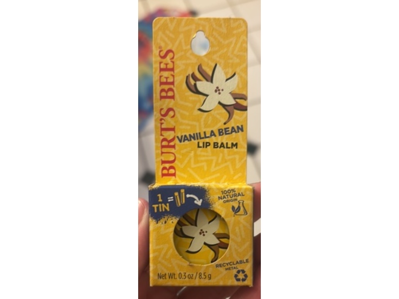 Burt's Bees Vanilla Bean Lip Balm Tin, 0.3 oz/8.5 g