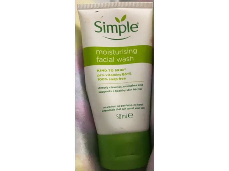 Simple Moisturising Facial Wash, Pro-Vitamin B5+E, 50 mL