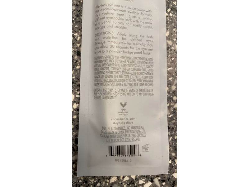 E.l.f. xx Jen Atkin Zero Effort Liner, Jet Set Black, 0.049 oz