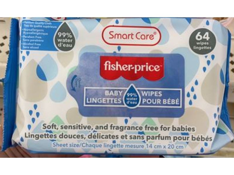 Smart Care Fisher-Price Baby Wipes, Fragrance Free, 64 Count