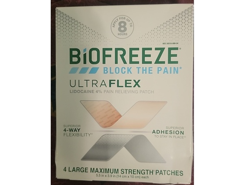 Biofreeze Ultraflex Pain Relieving Patch, Lidocaine 4%, 4 Count