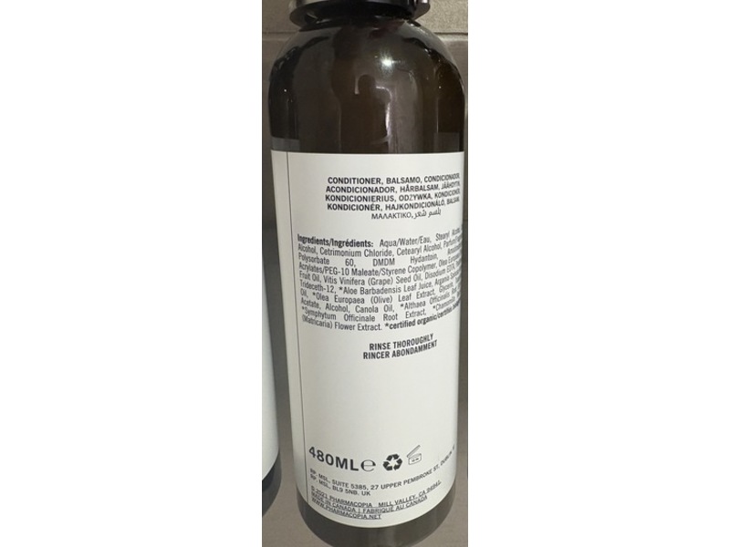 Pharmacopia Conditioner, Argan Oil + Aloe Vera, 16.2 fl oz/480 mL