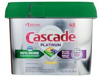 Cascade Platinum Dishwasher Detergent Pacs, Lemon Scent, 48 Pacs, 26.7 oz/758 g - thumbnail 1