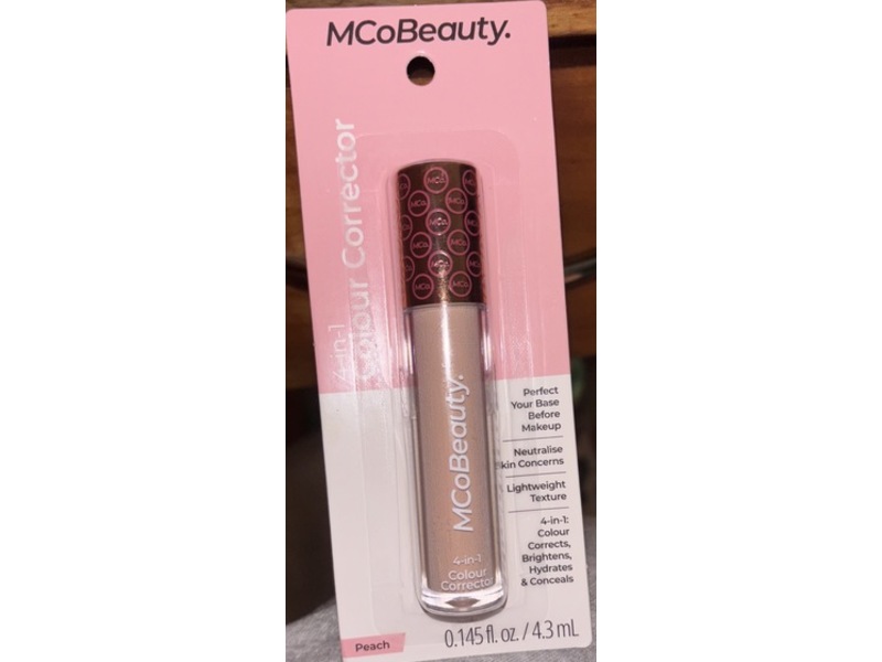 MCoBeauty 4-In-1 Colour Corrector, Peach, 0.145 fl oz/4.3 mL