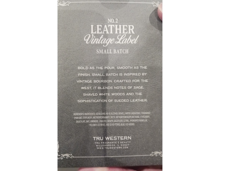 Tru Western Eau De Cologne, No.2 Leather Vintage Label, 3.4 fl oz/100 mL