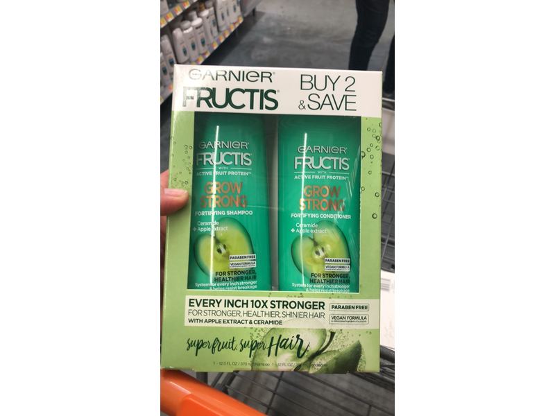 Garnier Fructis Grow Strong Shampoo & Conditioner Kit, 12.5 fl oz 370 ml