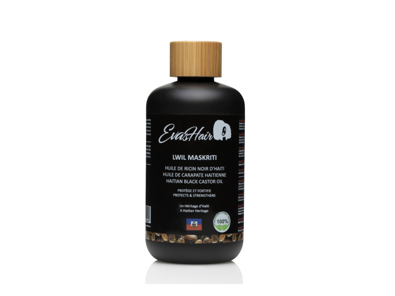 Evas Hair Haitian Black Castor Oil, 4.1 fl oz/120 mL