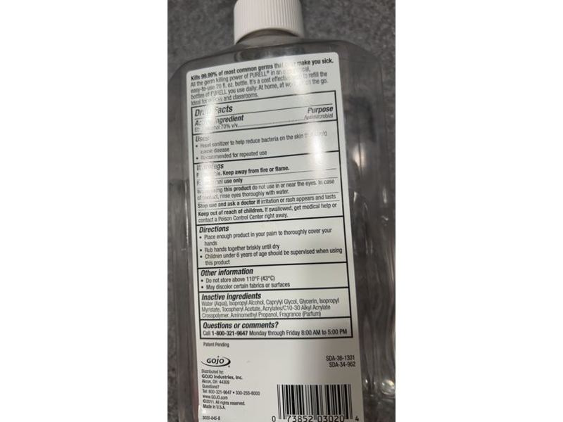 Purell Advanced Instant Hand Sanitizer, Moisturizer Vitamin E, 20 fl oz/591 mL