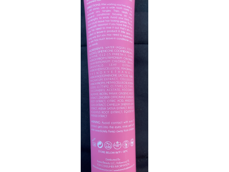 Karma Beauty Replenishing Truffle Leave-In Conditioner, Biotin & Ginseng, 2.02 fl oz/60 mL