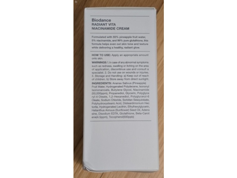 Biodance Radiant Vita Niacinamide Cream, 1.69 fl oz/50 mL