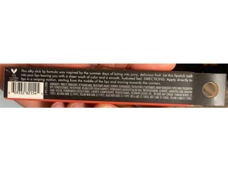 e.l.f Cosmetics Sheer Slick Lipstick, Orange, 0.06 oz/1.9 g