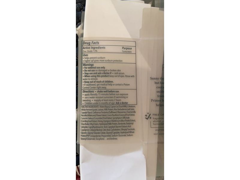 Beekman 1802 Milk Primer Sunscreen SPF 35, 0.5 fl oz/15 ml