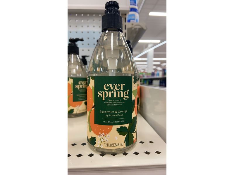 Ever Spring Liquid Hand Soap, Spearmint & Orange, 12 fl oz/354.8 mL