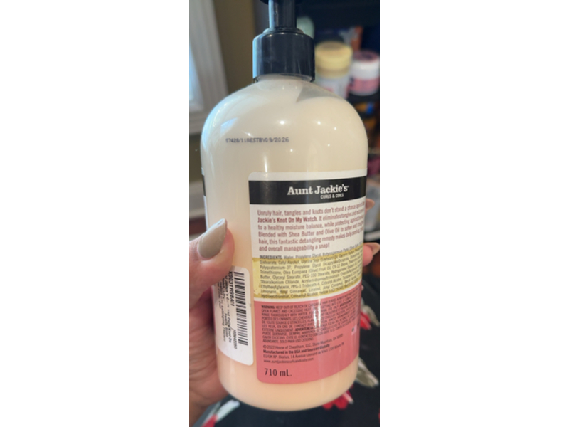 Aunt Jackie's Curls & Coils Knot On My Watch Instant Hair Detangling Therapy, Shea Butter & Olive Oil, 24 fl oz/710 mL