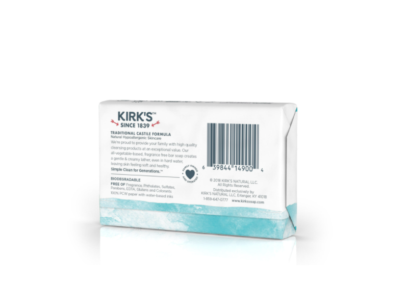 Kirk's Gentle Castile Bar Soap, 4 oz/113 g
