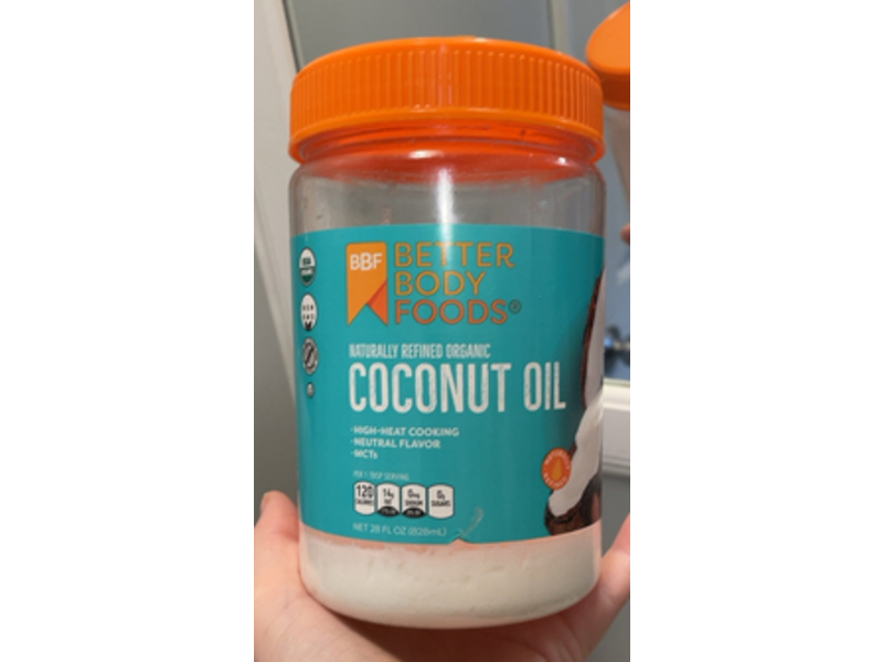 Better Body Foods Organic Refined Coconut Oil, 28 fl oz/828 mL