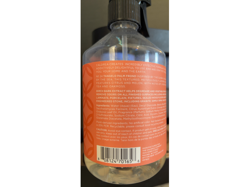Caldrea CounterTop Spray Cleaner, Tangelo Palm Frond, 16 fl oz/473 mL