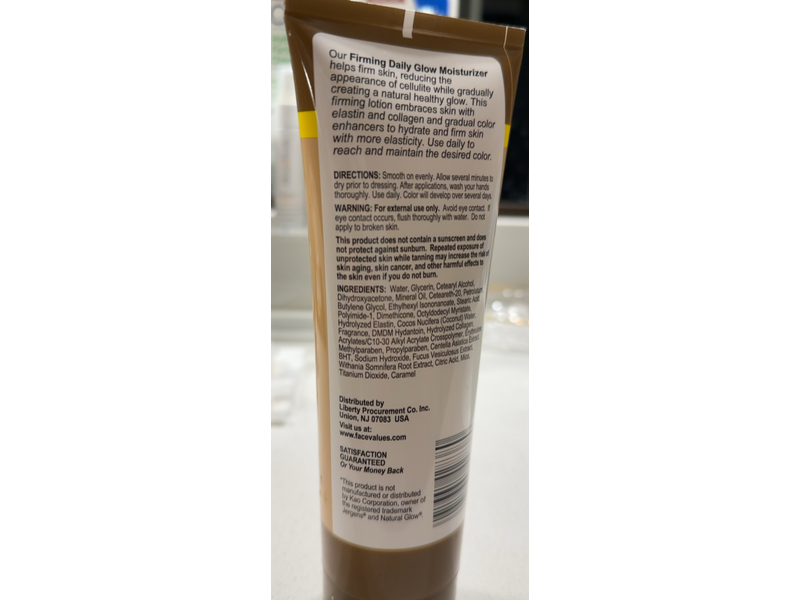 Face Values Firming Formula Daily Glow Moisturizer, Medium To Tan, 7.5 fl oz/221 mL