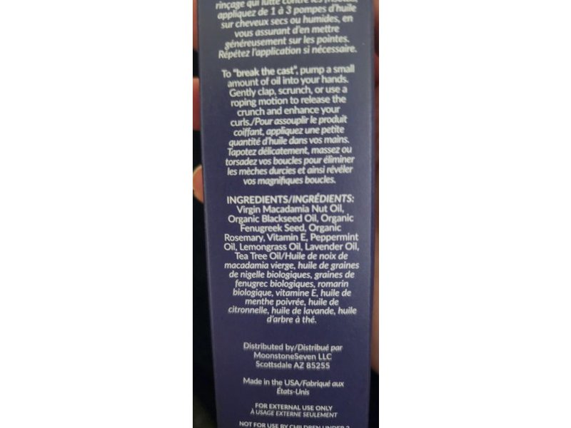 MoonstoneSeven Miracle Moisture Nourishing Scalp and Hair Oil, 1.7 fl oz/50 mL