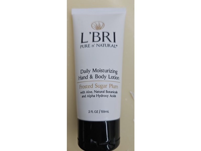 L'Bri Pure N Natural Daily Moisturizing Hand & Body Lotion, Frosted Sugar Plum, 2 fl oz/59 mL