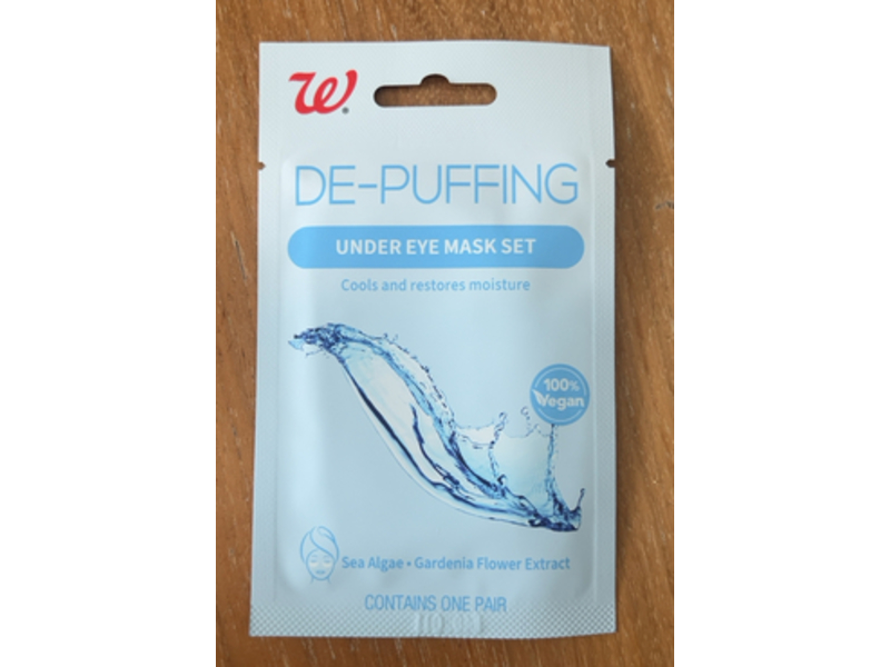 Walgreens De-Puffing Under Eye Mask Set, Sea Algae + Gardenia Flower Extract, 1 Pair