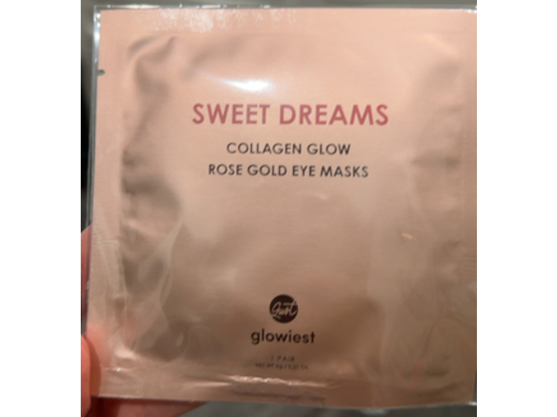 Glowiest Sweet Dreams Collagen Glow Eye Masks, Rose Gold, 0.21 oz/6 g