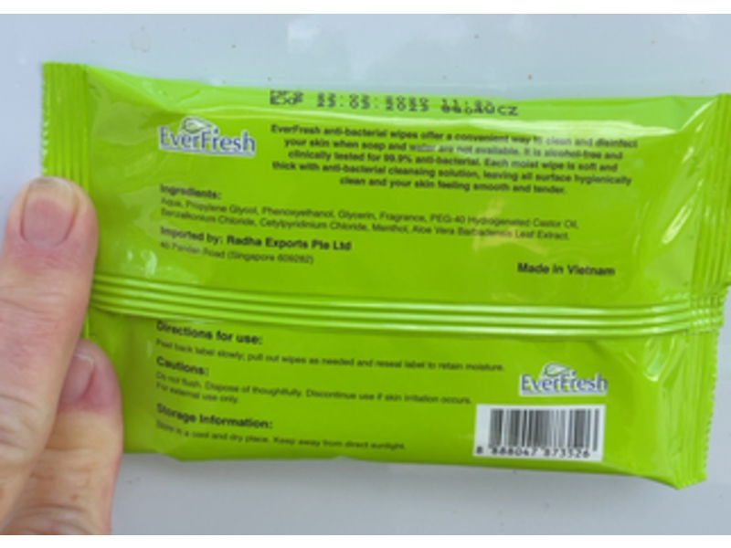 Ever Fresh Anti-Bacterial Wipes, Menthol, 10 Count