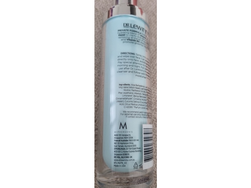 Dr. Lewinn's Private Formula Refining Toner, Vitamin B & Witch Hazel, 4.1 fl oz/120 mL