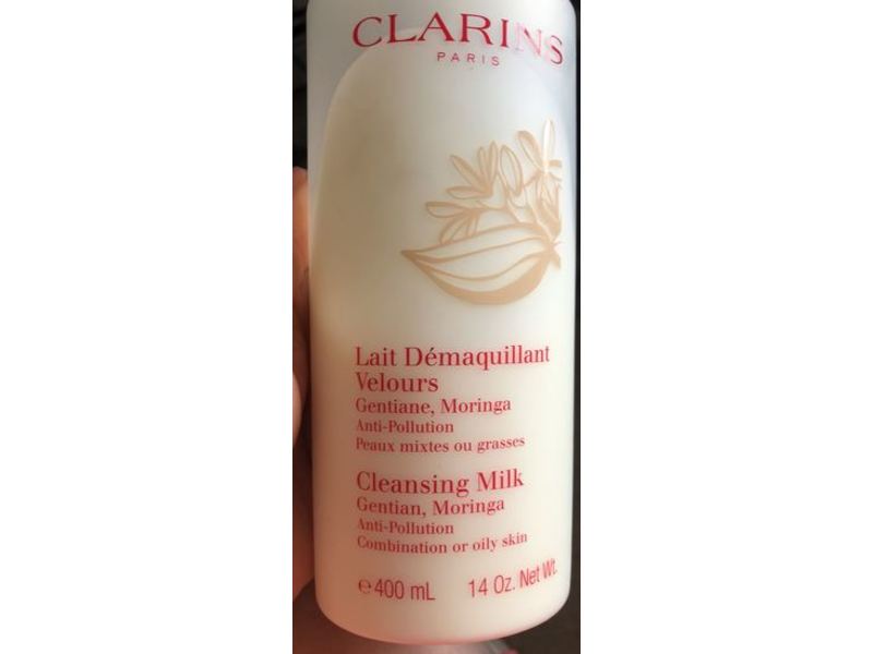 Clarins Cleansing Milk, Anti-pollution, Gentian Moringa, 14 oz/400 mL