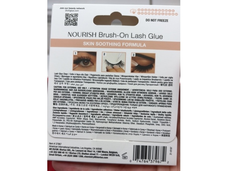 Duo Nourish Brush-On Clear Lash Glue, Clear, 0.17 oz/4.9 g